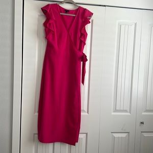 Fushia pink, midi dress